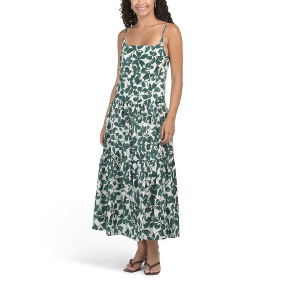 RACHEL ZOE Green Multi Sleeveless Floral Print Maxi Dress - Picture 1 of 2